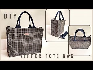 DIY Zipper Tote Bag Tutorial | How To Make Zippered Tote Bag
