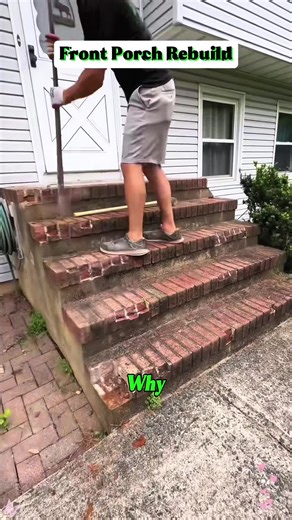 Be Honest—Would You Rebuild Your Front Steps Like This?#WouldYouDoIt #HomeDebate #RenovationTok#CurbAppeal #HomeExterior #DesignUpgrade
