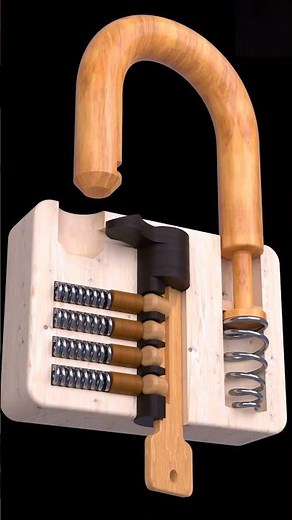 How Lock Works 🔒 | 3D Animation | Lock Mechanism #shorts #lock