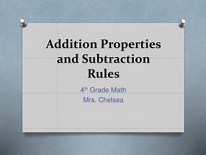 Addition Properties and Subtraction Rules - SlideServe