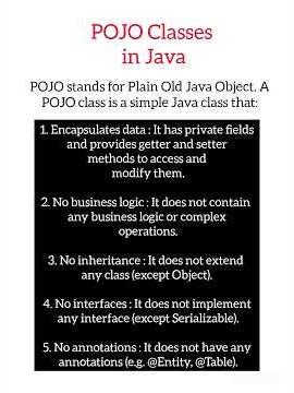 POJO Classes in Java #pojoclasses #pojo #java