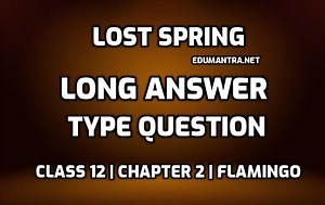 Lost Spring Long Answer Type Question | Assumption, Creativity & Critical Thinking Based | Class 12  Flamingo