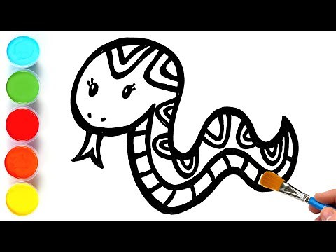 Snake Drawing and Coloring, Painting for Kids, Toddlers | Animal Drawings for Children