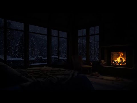 Old Library Christmas Ambience | Cozy Fireplace & Winter Wind Sounds 🎄😴For Study, Focus & Relaxation