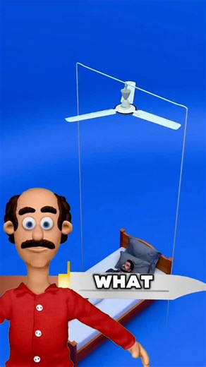 3d Professor on Instagram: "What Actually Happens If a Ceiling Fan Falls on You While You’re Sleeping 😳 #funfacts #crashout #3danimation"