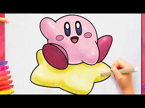 How to draw kirby kirby's adventure Super smash bros ultimate step by step easy