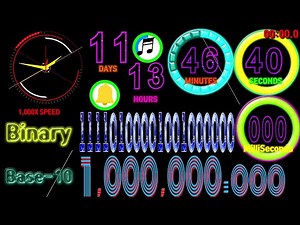 [ Speed 1000x] 1,000,000 seconds countdown timer alarm🔔binary