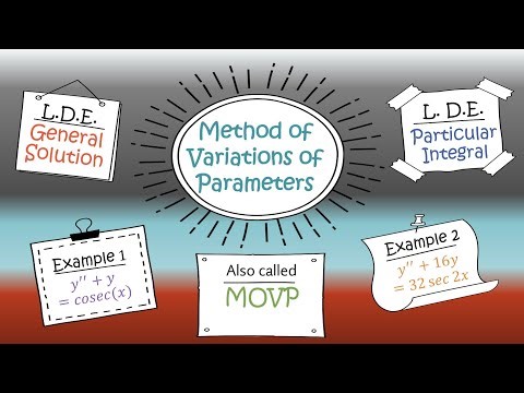 Method of variation of parameter (MOVP) | Solution of Second-order Linear Differential Equations