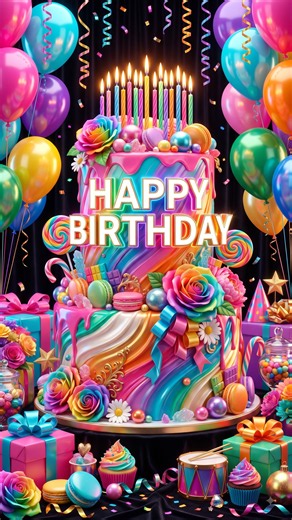 BIRTHDAY CELEBRATION | Beautiful Rainbow Multi Tier Birthday Cake