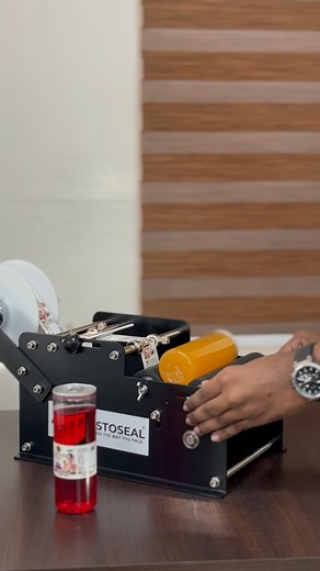 15K views · 5.2K reactions | Manual bottle labelling machine | Plastoseal Packaging | Facebook