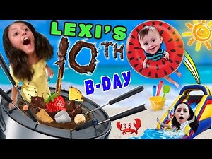 Lexi's 10th Birthday Party! FONDUE POOL CELEBRATION FUNnel V Fam Vlog w Presents Haul