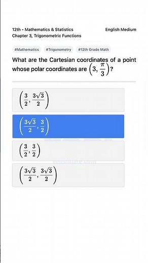 Convert Polar to Cartesian Coordinates Math 12th