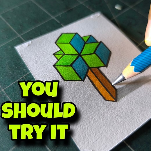 How to draw a minecraft tree | All About Art