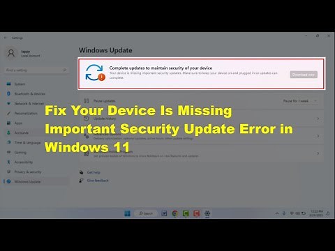 How to Fix Complete Updates to Maintain Security of Your Device | Windows 11