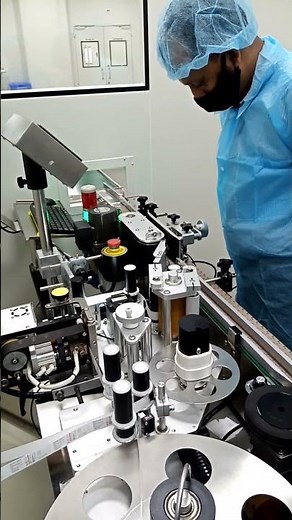 vial Labeling Machine in Pharmaceutical industry #ytshorts