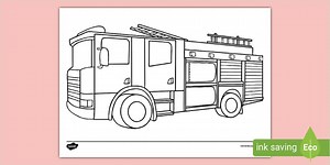 Fire Engine Colouring Page