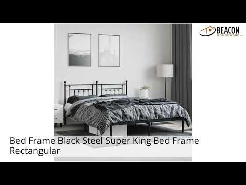 Bed Frame Black Steel Super King Bed Frame Rectangular