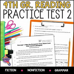 4th Grade ELA READING Practice Test 2 Fiction Nonfiction Grammar FAST Test Prep