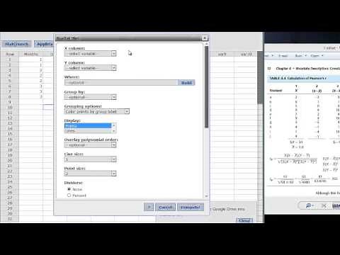 Making a Scatterplot and Calculating the r Value in StatCrunch