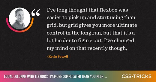 Equal Columns With Flexbox: It’s More Complicated Than You Might Think | CSS-Tricks