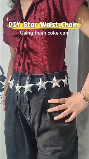 DIY Star Waist Chain using trash coke can🤩✨#shorts #art #diy #craft #youtubeshorts