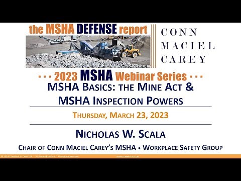 MSHA Basics: The Mine Act and MSHA Inspection Powers