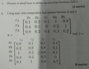i. Discuss in detail how to define membership functions (MFs) [... | Filo