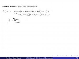 ch2 5: polynomial interpolation, Newton's divided differences, part 3. Wen Shen