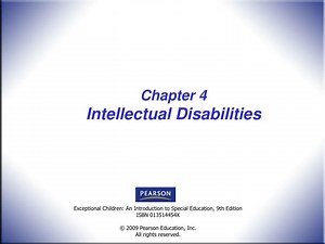 Chapter 4 Intellectual Disabilities - SlideServe