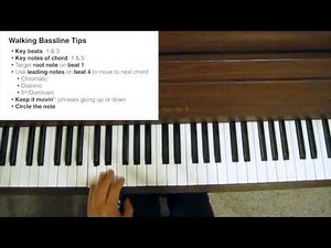 Jazz Piano Tutorial - Walking Basslines (Part I)