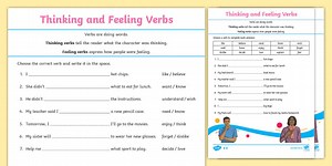 Thinking and Feeling Verb Worksheets