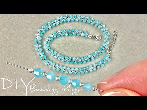 Amazing! Very EASY Beaded Necklace Tutorial for Beginners: Beads Jewelry Making