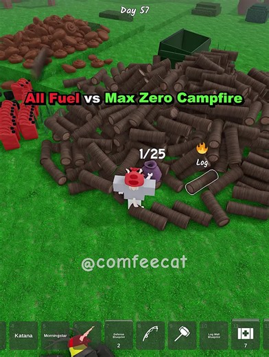 Every fuel vs zero max level campfire 😂