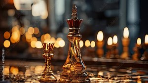 Chess board game to represent the business strategy with competition in the world market and find out the best solution to meet target objective and goal