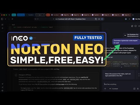 Norton Neo: This FULLY FREE AI Browser by NORTON is REALLY GOOD!