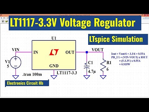 LTSpice LT1117-3.3V Voltage Regulator Design | Simulation