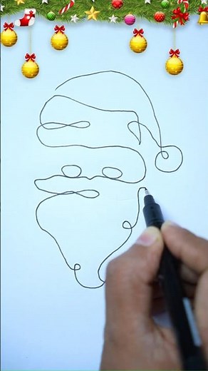 Christmas Special🎅One Line Drawing Tutorial for Beginners