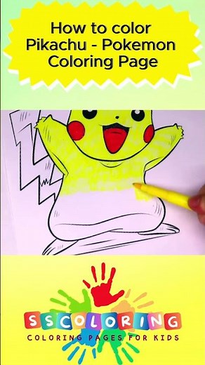 How to color Pikachu - Pokemon Coloring Page | SSColoring