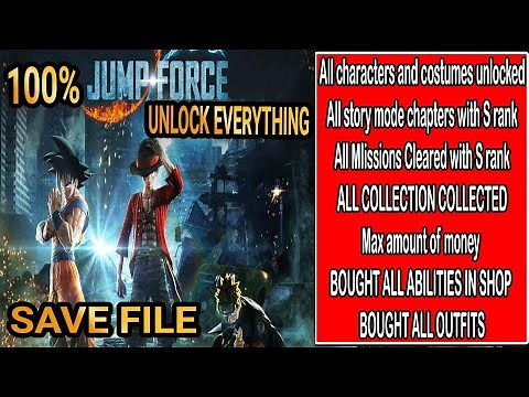 JUMP FORCE v3.02 LAST VERSION 🎮 Save Data Location & Download 📥 🔓 100% Unlock All Characters