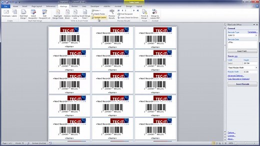 Print Barcode Labels with Microsoft Word