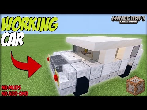 How to make a Working Car in Minecraft | MCPE, Bedrock Edition, Xbox, Windows10 (No Mods)