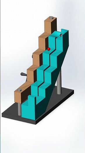 Marble Machine Elevator Wooden Toy #mechanism#HowItWorks #Solidworks#CAD#SatisfyingVideo#Relaxing