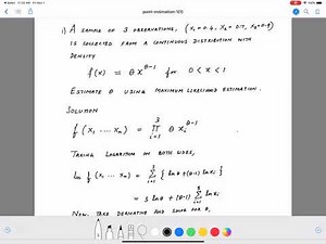 Point Estimation: Example problem 1