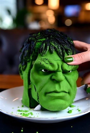 “Unbelievable AI Hulk Cake Transformation! Watch the Hulk Smash This Giant Cake Into Epic Green"