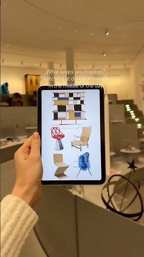 Quick interior drawing at the design museum