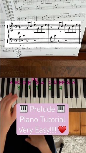 Prelude 🎹 Piano Tutorial ♥️ Very Easy!!! #pianotutorial #bach #prelude