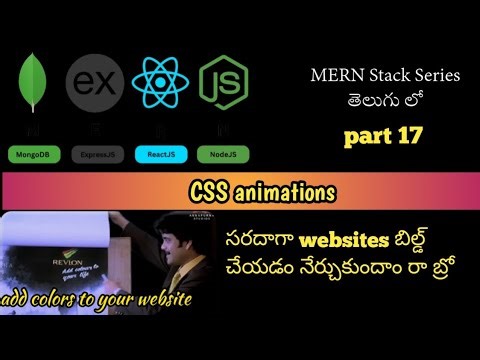 What are css animations and its properties explained in telugu || MERN stack series