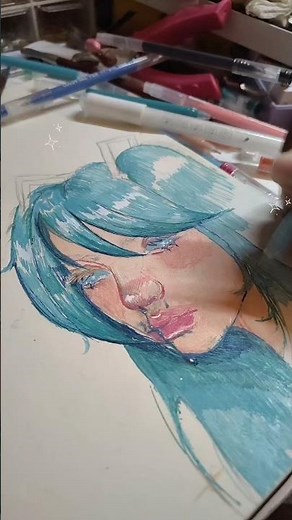 first time using gel pens in art #art #artdrawing #artdrawing