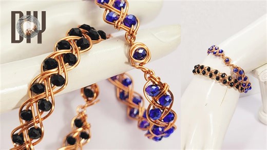 How to make simple braid 3 wire bracelet | beautiful with flower clasp | tutorial beads jewelry 1014