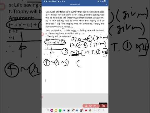 Discrete Mathematics: Inference Rule in propositional logic based Validation of Argument #Num #aktu 